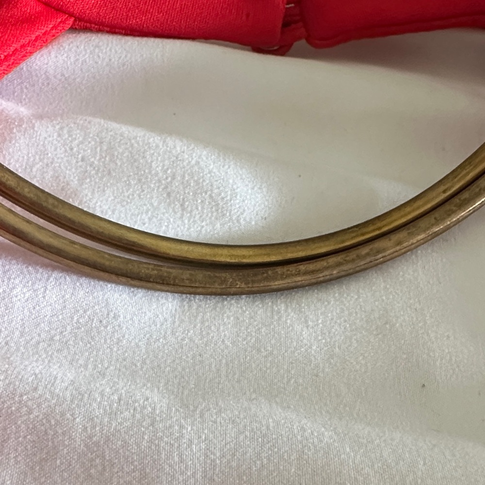 Bisou Bisou Vibrant Red Mini Dress with Gold Neck Ring - Picture 3 of 8